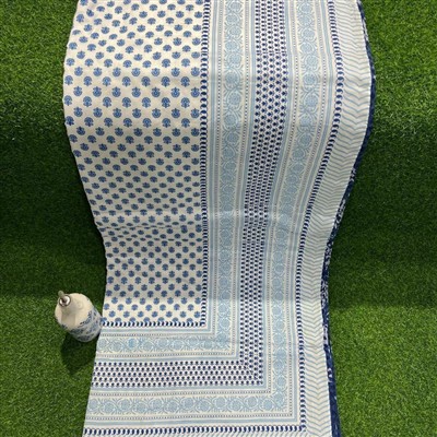 Navy Geometric Floral Cotton Dohar