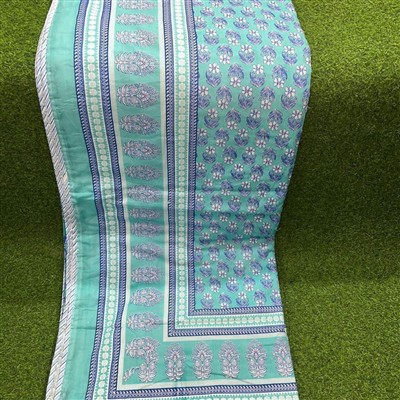 Aqua Paisley Blossom Cotton Dohar