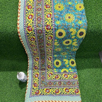 Coral Blossom Geometric Cotton Dohar