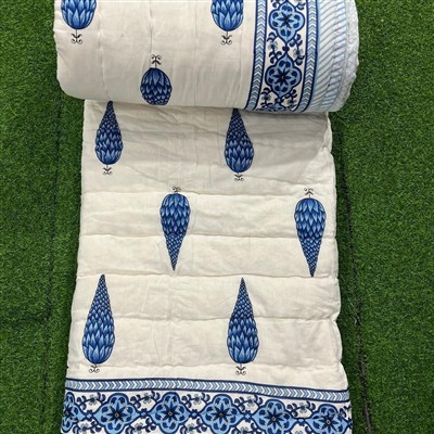 Cerulean Teardrop Cotton Quilt