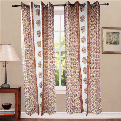 Peach Blossom Floral Cotton Curtains