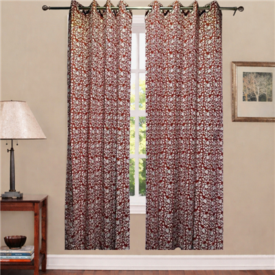 Terracotta Floral Delight Cotton Curtains