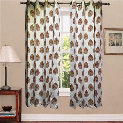 Crimson Blossom Floral Cotton Curtains