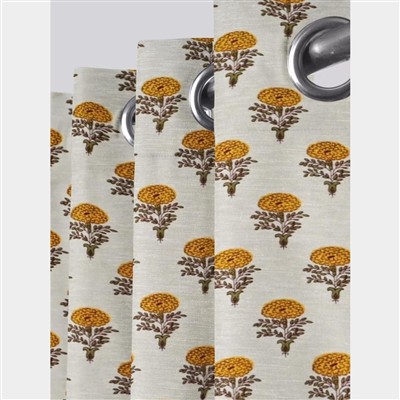 Marigold Blossom Cotton Curtains