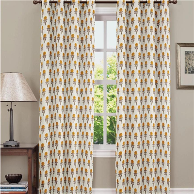 Marigold Blossom Cotton Curtains