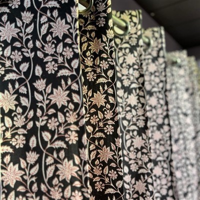 Blush Floral Delight Cotton Curtains