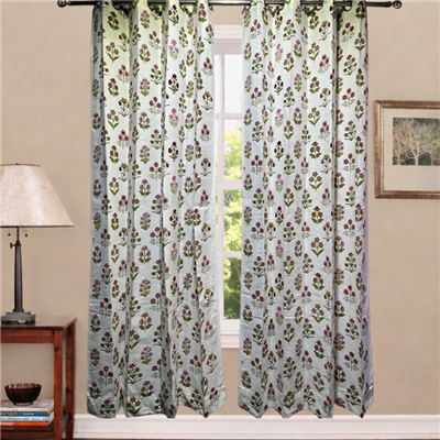 Fuchsia Floral Symphony Cotton Curtains