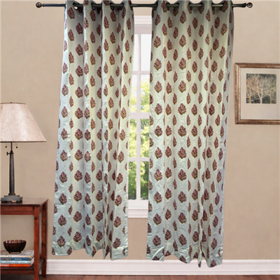 Earthy Blossom Heritage Cotton Curtains