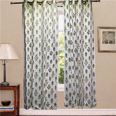 Ivory Orchid Garden Cotton Curtains