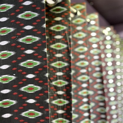 Midnight Geometry Block Print Cotton Curtains