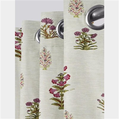 Lavender Bloom Hand Block Print Curtains