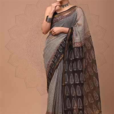 Heritage Floral Harmony Kota Doria Saree