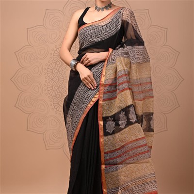 Magenta Floral Dream Kota Doria Saree