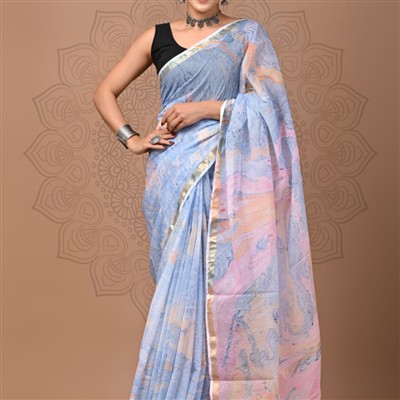 Blush Dream Abstract Kota Doria Saree