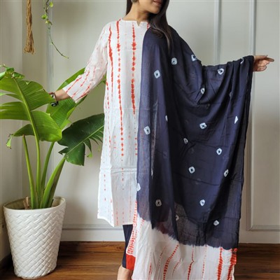 Crimson Floral Harmony Cotton Suit Set