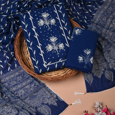 Cascading Peach Gota Patti Cotton Suit Set