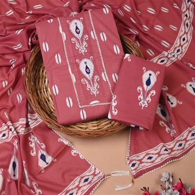 Terracotta Paisley Gota Patti Cotton Suit Set