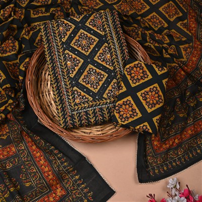 Midnight Floral Gota Work Cotton Suit Set