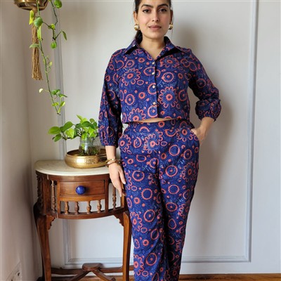 Autumnal Harvest Hand Block Printed Cotton Co-Ord Set