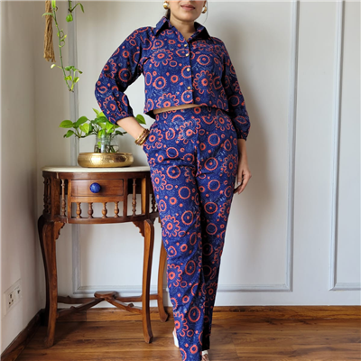 Autumnal Harvest Hand Block Printed Cotton Co-Ord Set