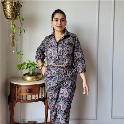 Blushing Pink Floral Cotton Co-Ord Set