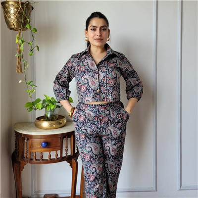 Blushing Pink Floral Cotton Co-Ord Set