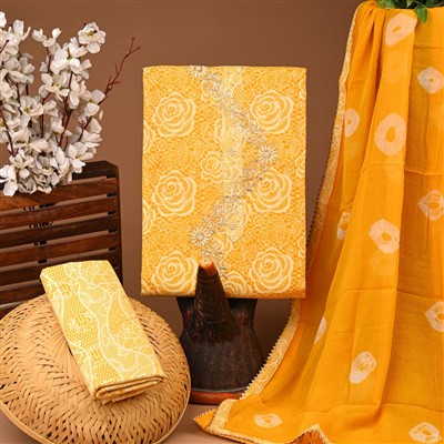 Sunny Floral Gota Patti Cotton Suit Set