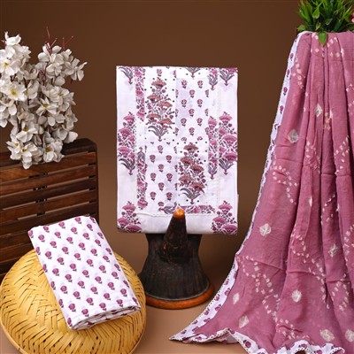 Magenta Blossom Gota Patti Cotton Suit Set