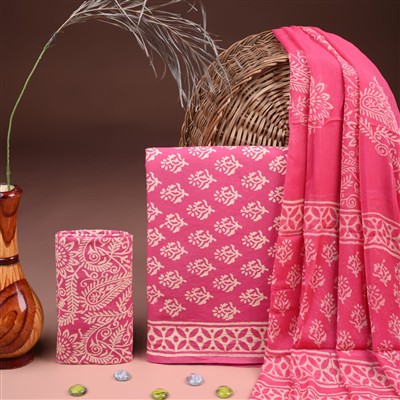 Carnation Floral Paisley Cotton Suit Set