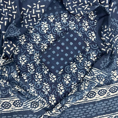 Navy Floral Medley Cotton Suit Set