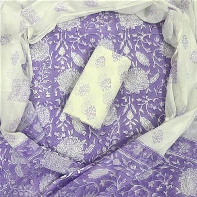 Lavender Floral Reverie Cotton Suit Set