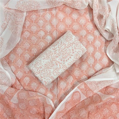 Coral Blossom Paisley Cotton Suit Set