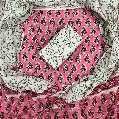 Rose Blossom Elegance Cotton Dress Material