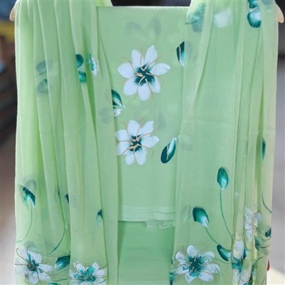 Mint Floral Breeze Cotton Suit Set