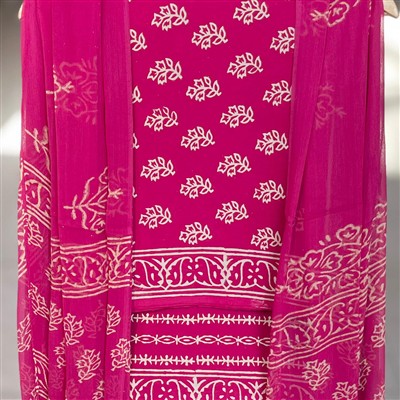 Fuchsia Garden Floral Cotton Suit Set