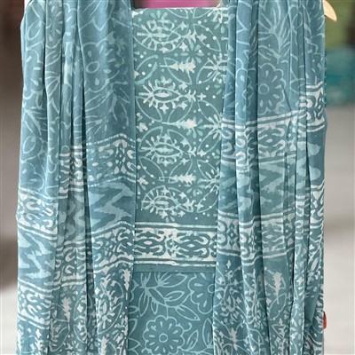 Teal Floral Harmony Cotton Suit Set