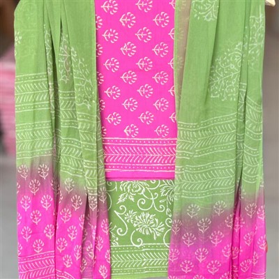 Fuchsia Garden Floral Cotton Suit Set