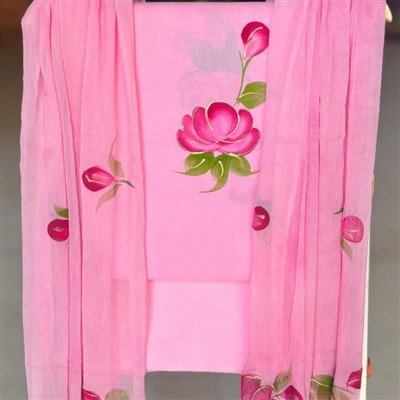 Pastel Rose Floral Cotton Suit Set
