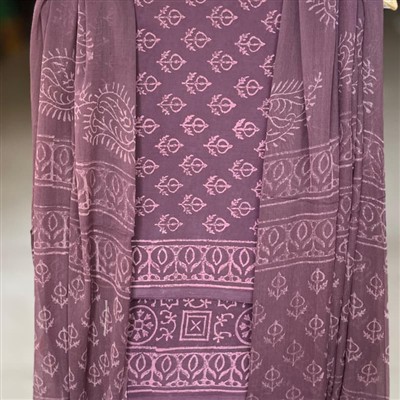 Plum Floral Harmony Cotton Suit Set