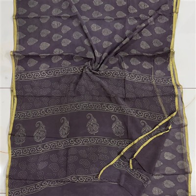 Plum Paisley Essence Double Diamond Chiffon Saree
