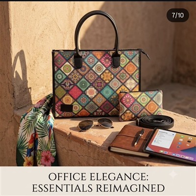 Crimson Petal Hand Block Print Tote