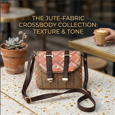 Terracotta Geometric Jute Crossbody Sling
