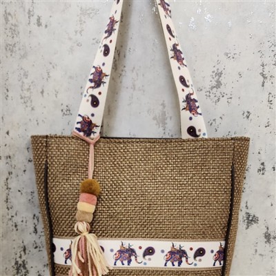 Emerald Paisley Yarn Charm Tote