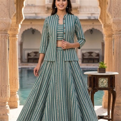 Terracotta Elegance Bagru Cotton 3-Piece Set