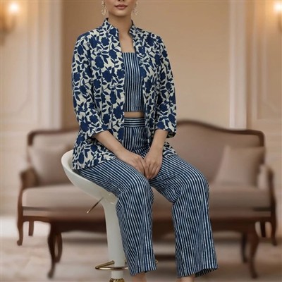 Midnight Floral Hand Block Printed Co-Ord Set