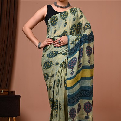Sunshine Yellow Floral Elegance Georgette Saree