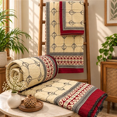 Rustic Harmony Quilted Comforter &amp;amp; Bedsheet Set