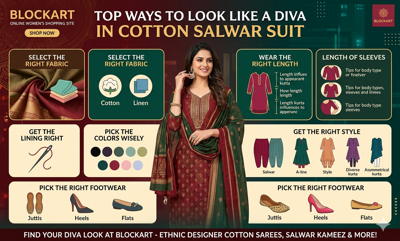 Top Ways to Look Like a Diva in Cotton Salwar Suit - Blockart