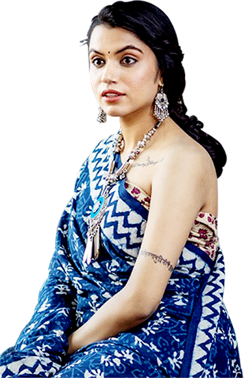 Indigo Print Saree