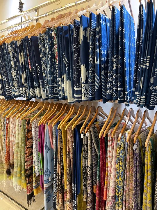 Indigo and block print sarees